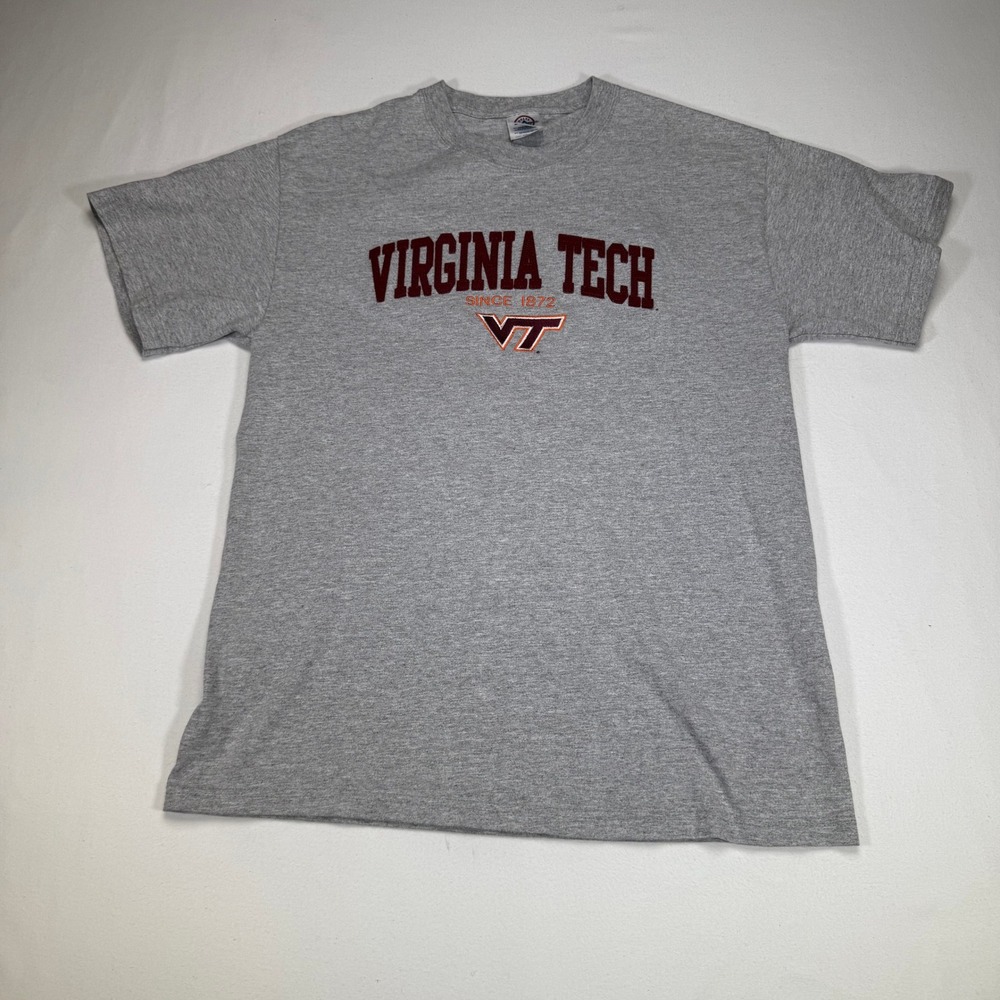 Virginia Tech Hokies T Shirt Gray Delta Magnum Weight Since 1872 Medium